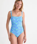 vineyard vines Southampton Square Neck One-Piece, Breaker Blue Bayley, XL