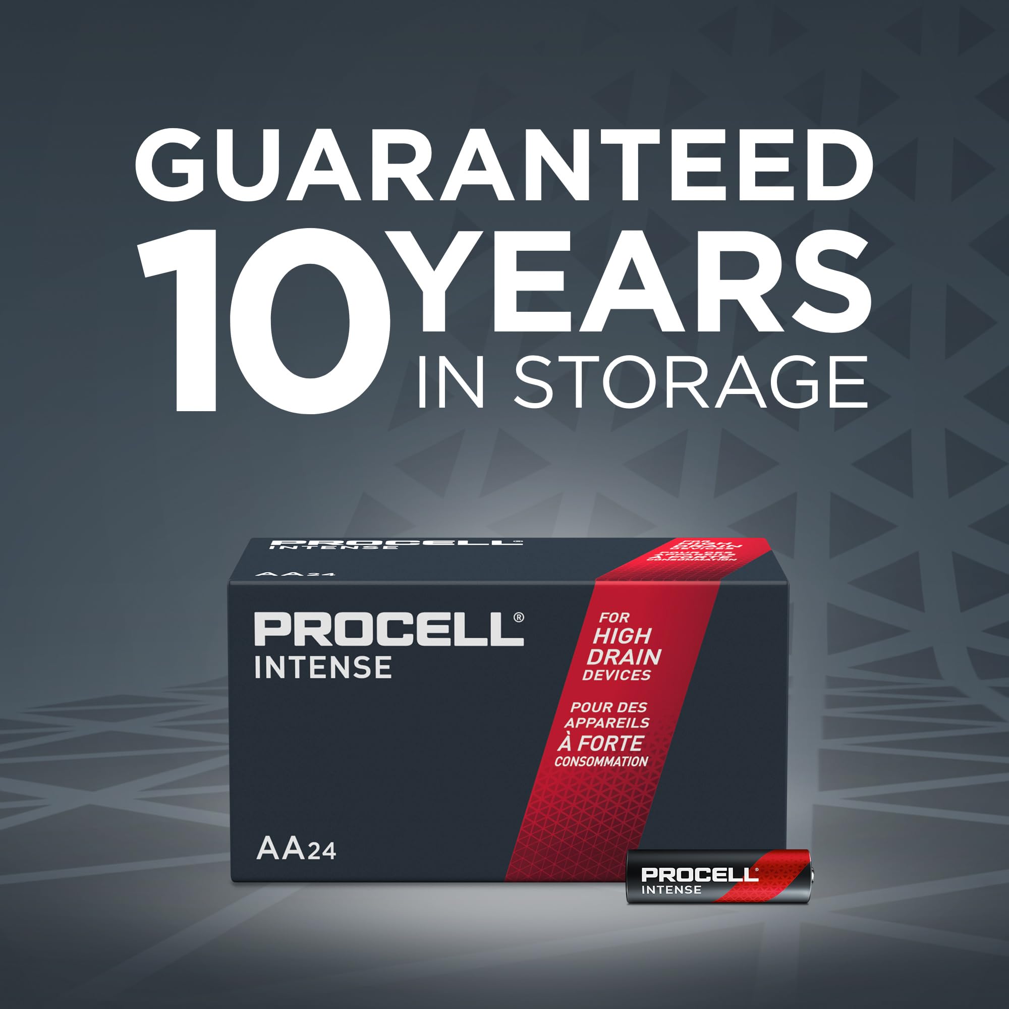 PROCELL Intense AA High-Performance Alkaline Batteries (144 Pack), 10-Year Shelf Life, Bulk Value Pack for High Power Professional Devices