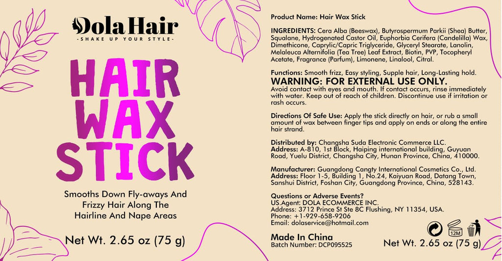 Dolahair Hair Wax Stick - Flyaway Control and Styling Pomade for Kids, Women, and Men - Slick Back Hair Bun Maker and Hair Accessorie for Teen Girls (1 Pack of Wax)