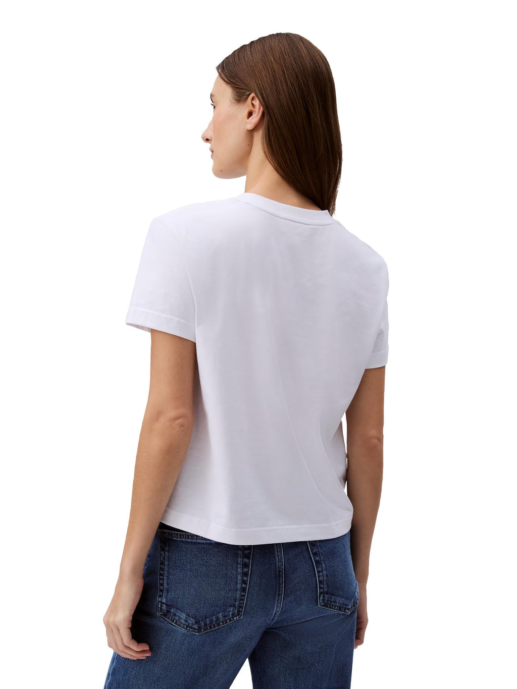 Calvin Klein Women's Archive Logo V-Neck T-Shirt Brilliant White