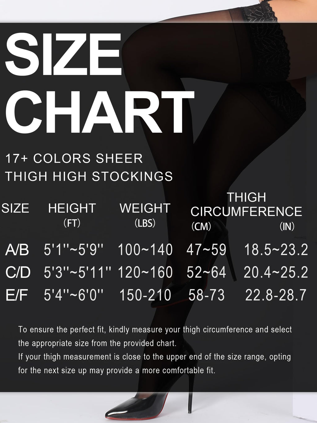 DancMolly Lace Thigh High Stockings, 2 Pairs Women's Rich Colors Silky Sheer Anti-Slip Silicone Pantyhose (Nude 1 Pair + Black 1 Pair, A)