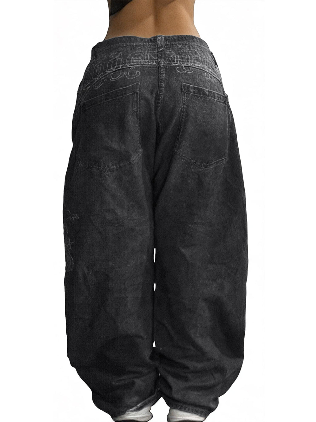 EMMIOL Women Boyfriends Hip Hop 90s Vintage Baggy Jeans Mid Waist Jeans Loose Denim Pants
