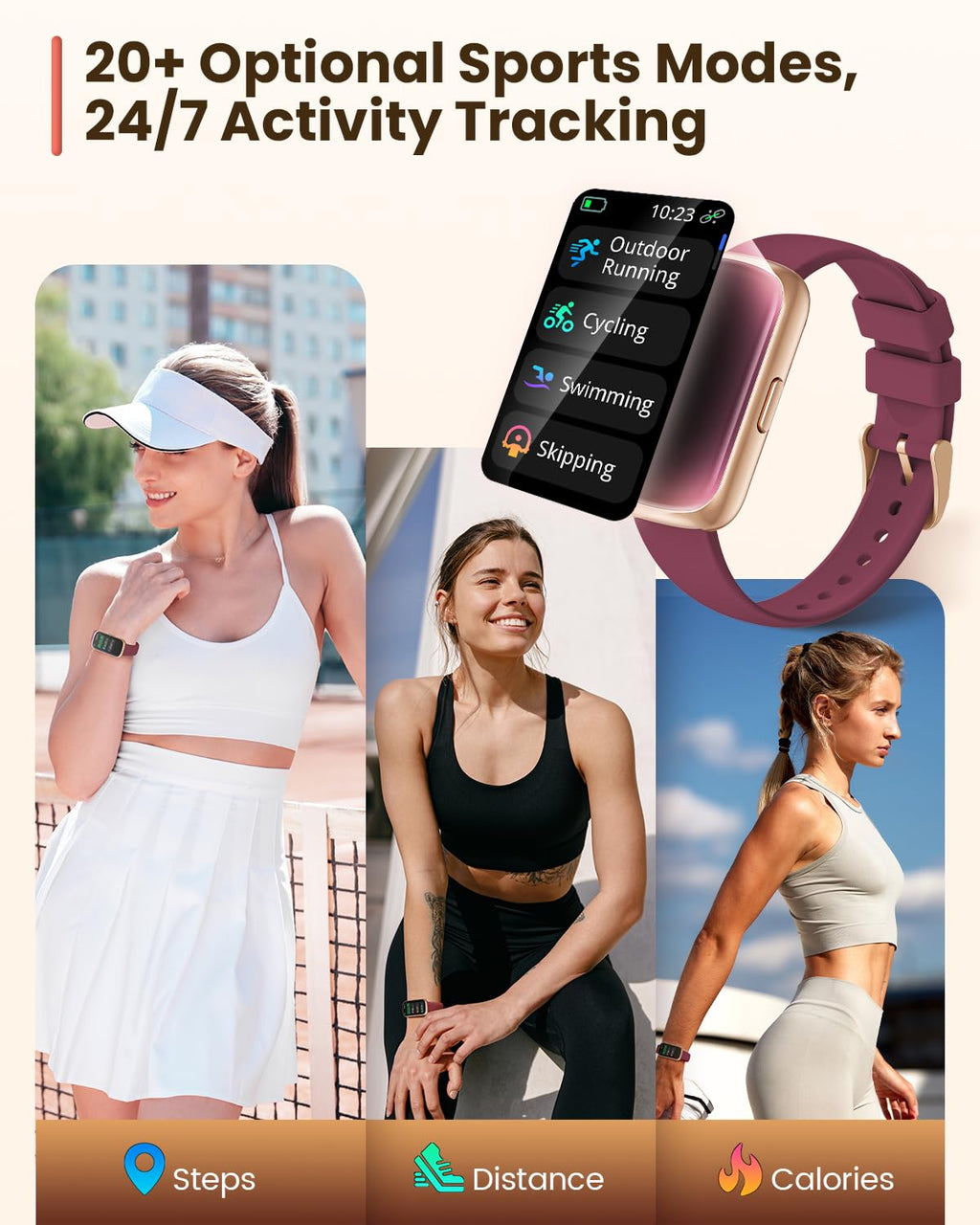 Fitness Watches for Women, Fitness Tracker Watch with Heart 24H Rate/Blood Oxygen/Sleep Monitor, 20+ Sports Modes Smart Watches for Women, Activity Tracker and Smartwatch for Android/iOS Phones
