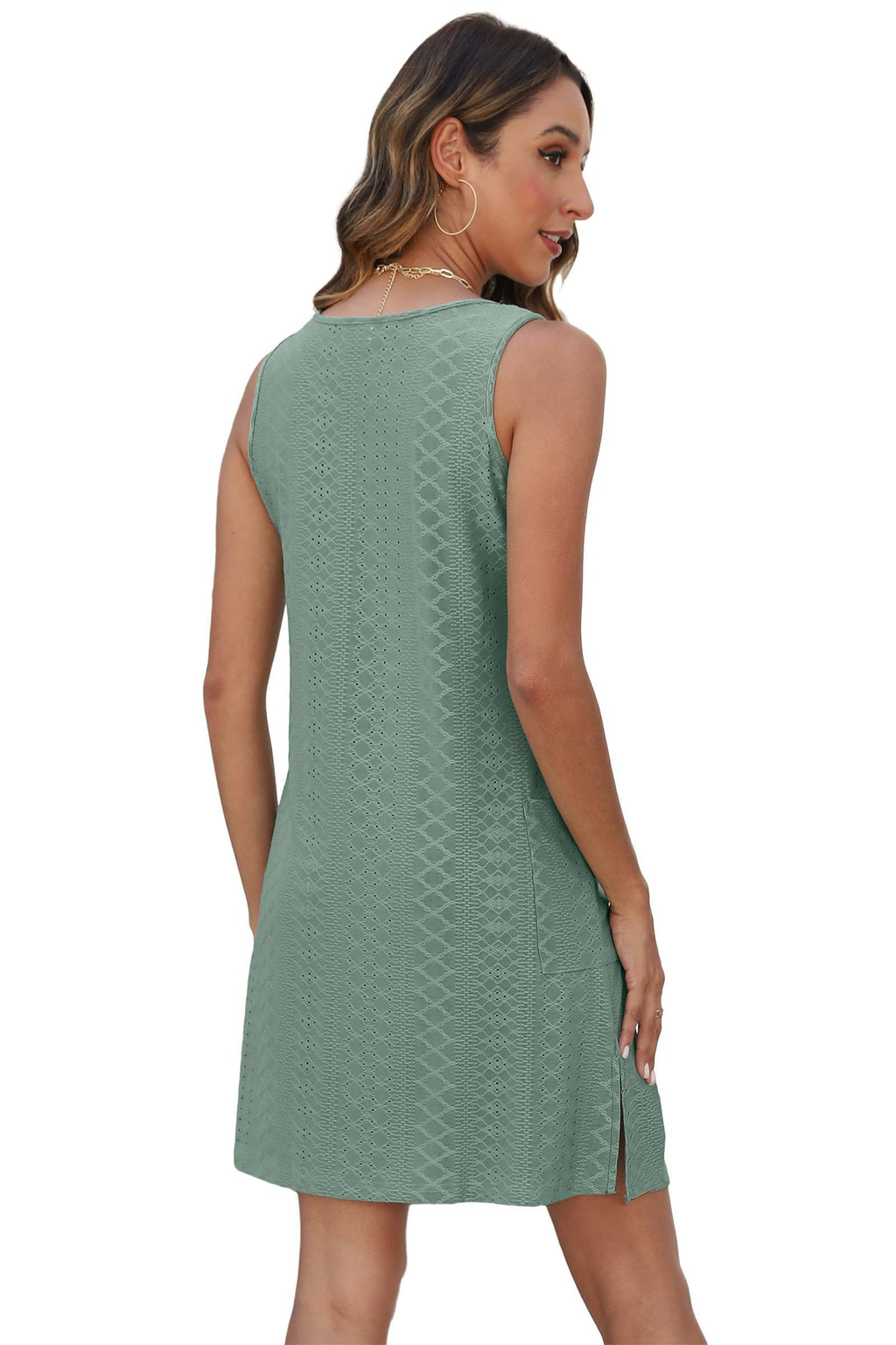 BKRIVE Summer Dresses for Women 2026 Trendy Casual Loose Sleeveless Dress Sundresses with Pockets Swimsuit Coverup Teal Green M