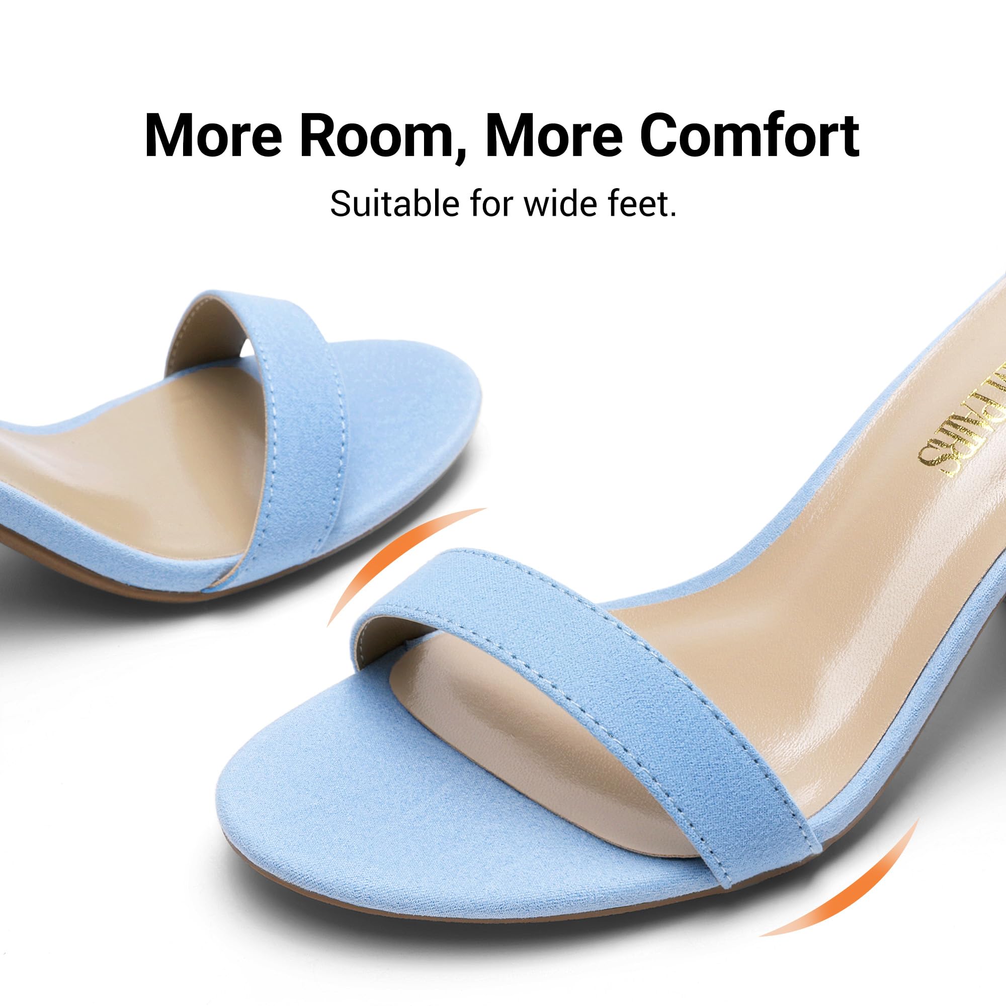 DREAM PAIRS Women's Chunk Low Heel Pump Sandals,Size 8.5,Baby/Blue/Suede,CHUNK