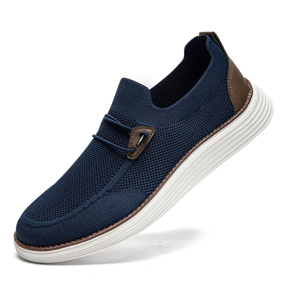 WOHHHW Men's Loafers Slip On Shoes Men Boat Shoes Casual Walking Shoes for Men Comfort Lightweight Breathable Dark Blue Size 11
