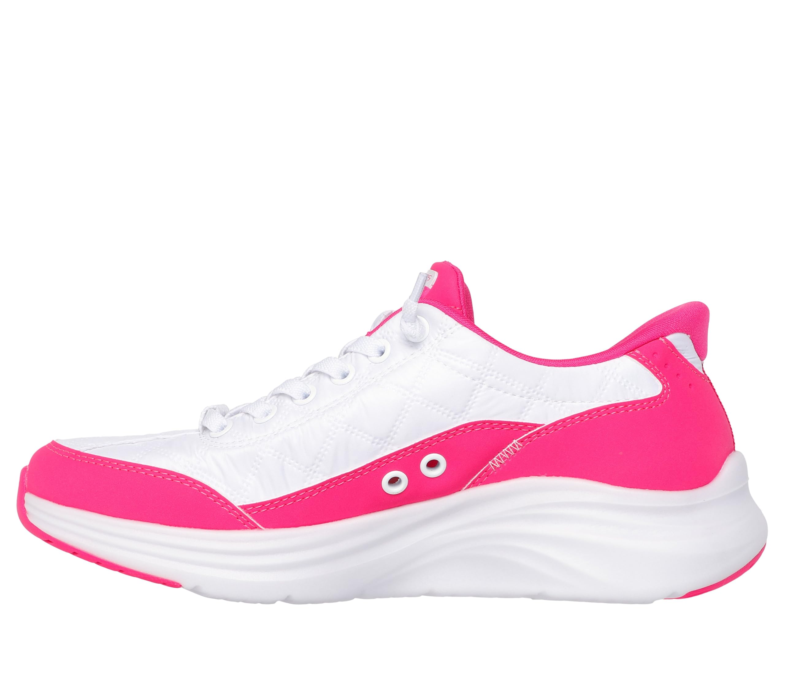 Skechers Women's Contour Foam Hands Free Slip-Ins, White/Hot Pink, 7.5