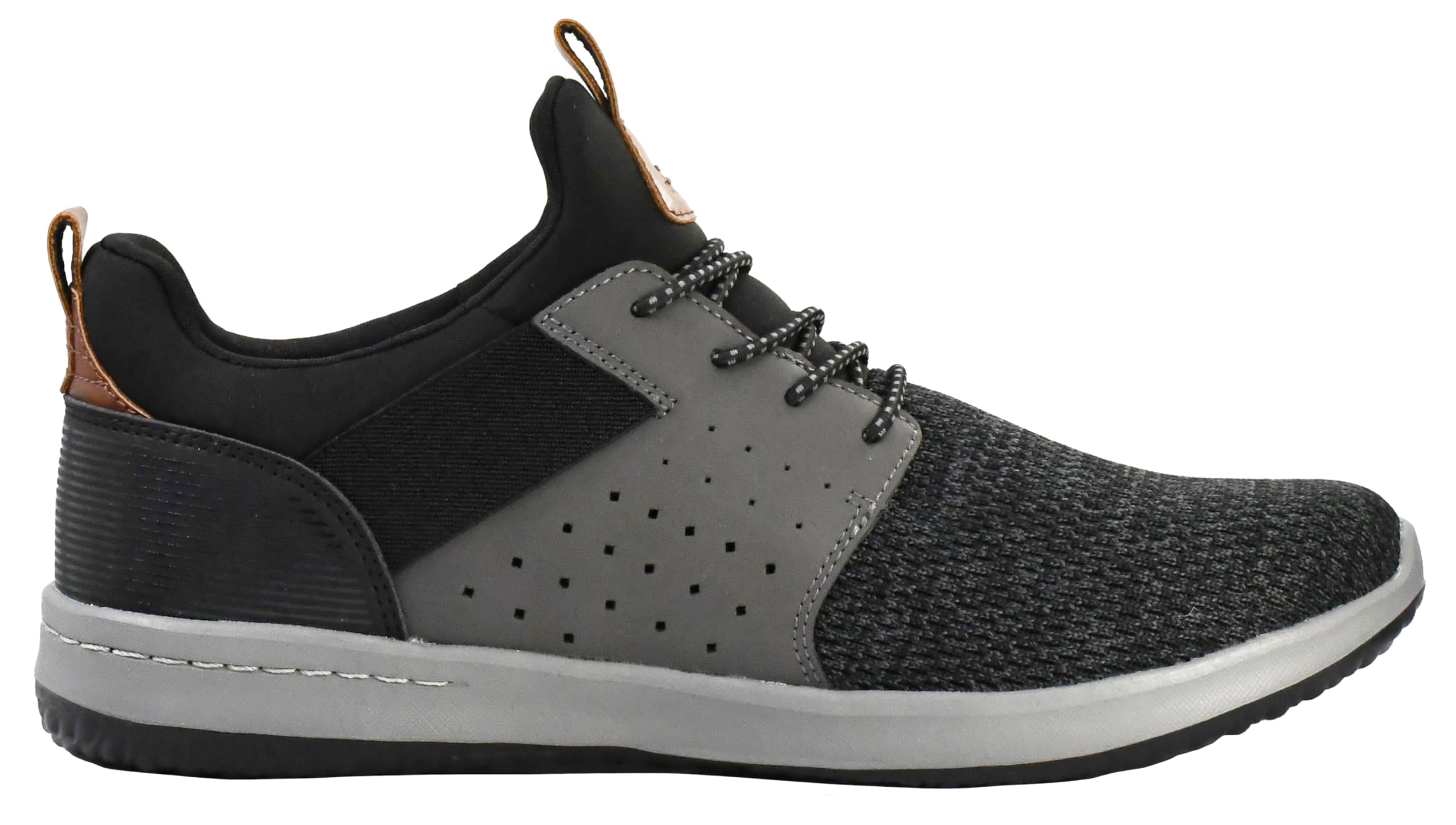 Skechers Men's Classic Fit Delson Camben Sneaker, Black/Grey, 9 US