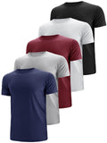 Dry Fit Tshirts Shirts for Men 5 Pack Moisture Wicking Quick Dry Mesh Performance Tees Gym Tech T Polyester Sublimation Active Athletic Crew Short Sleeve Workout Running Tops (Multipack 1, 4XL)