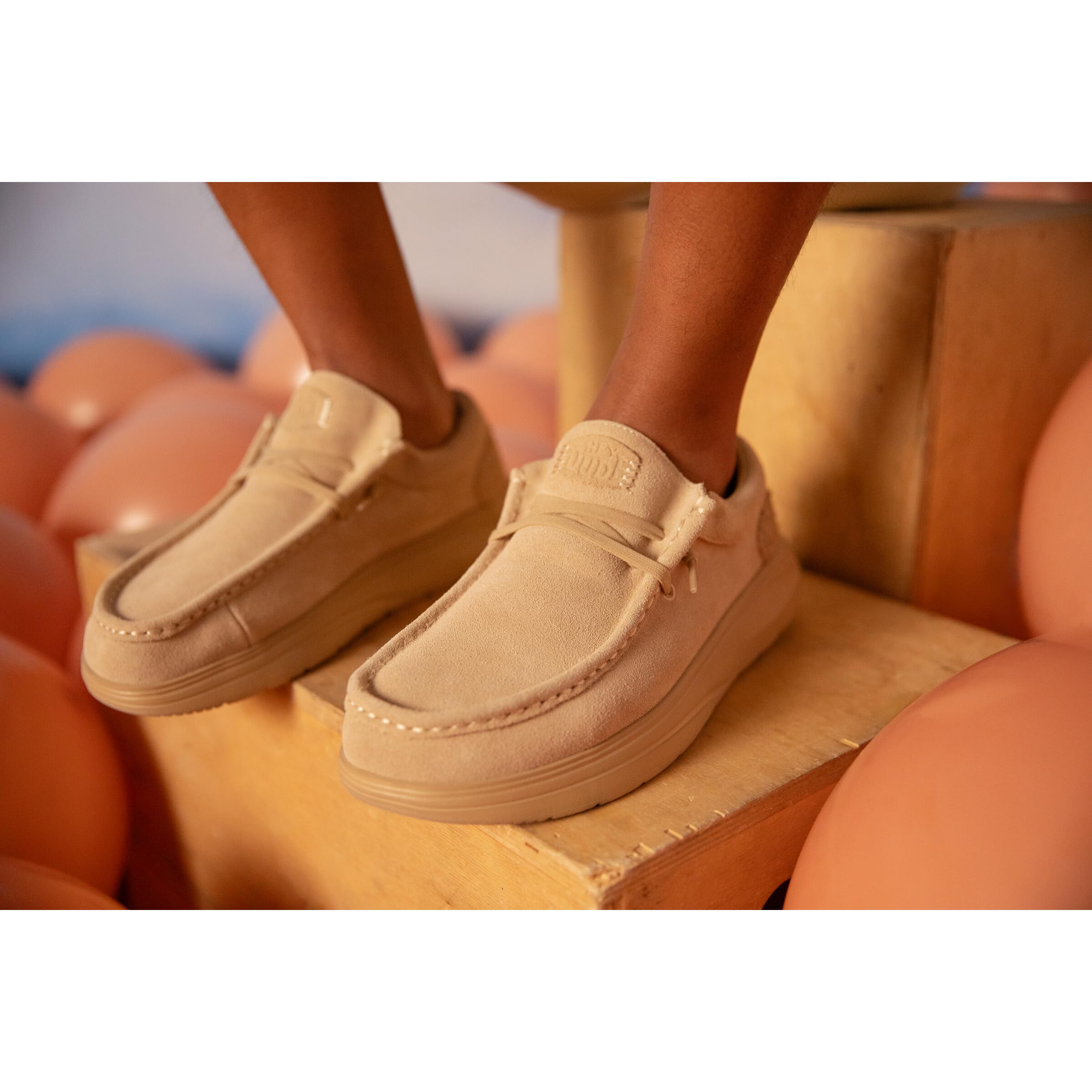 HEYDUDE Wally COMF Suede Tan Size 11, Men’s Shoes, Men's Slip-on Loafers, Comfortable & Light-Weight