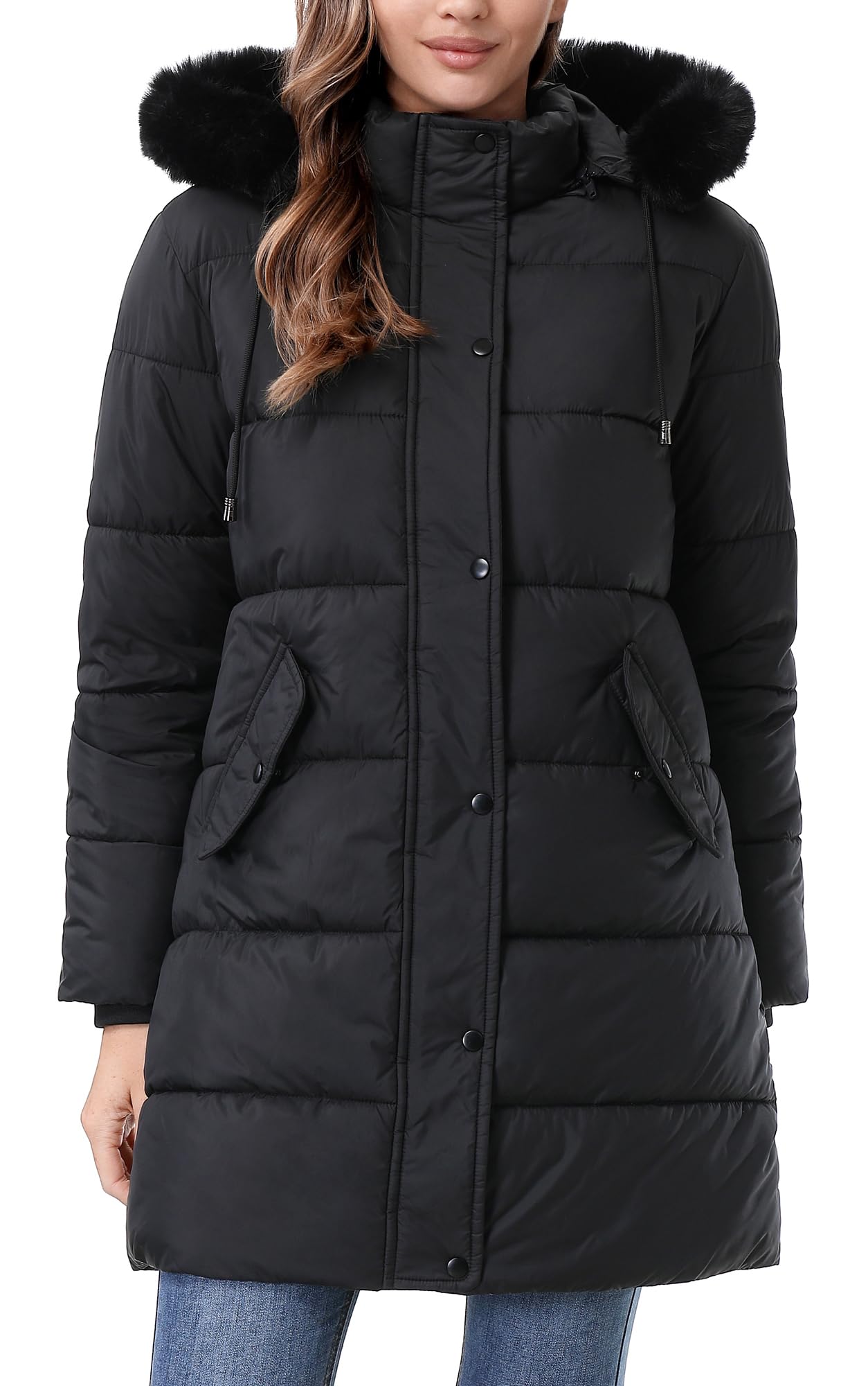GOLDLADIES Women's Winter Coat Long Waterproof Parka - Warm Snow Jacket for Women,Windproof Insulated Winter Jacket for Cold Weather