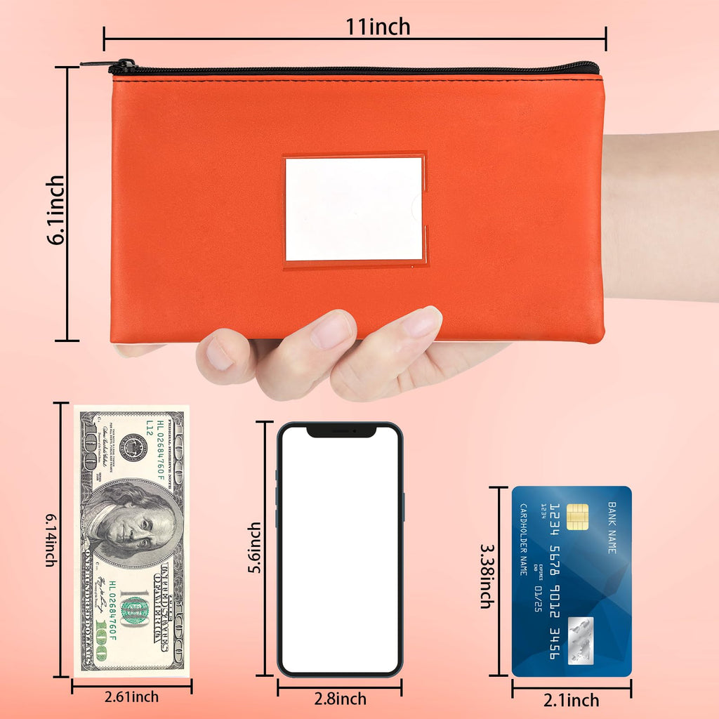 VOCHIC 7 Pieces Money Bags with Zipper,DIY Labels,Money Pouch 11x6.1 inch