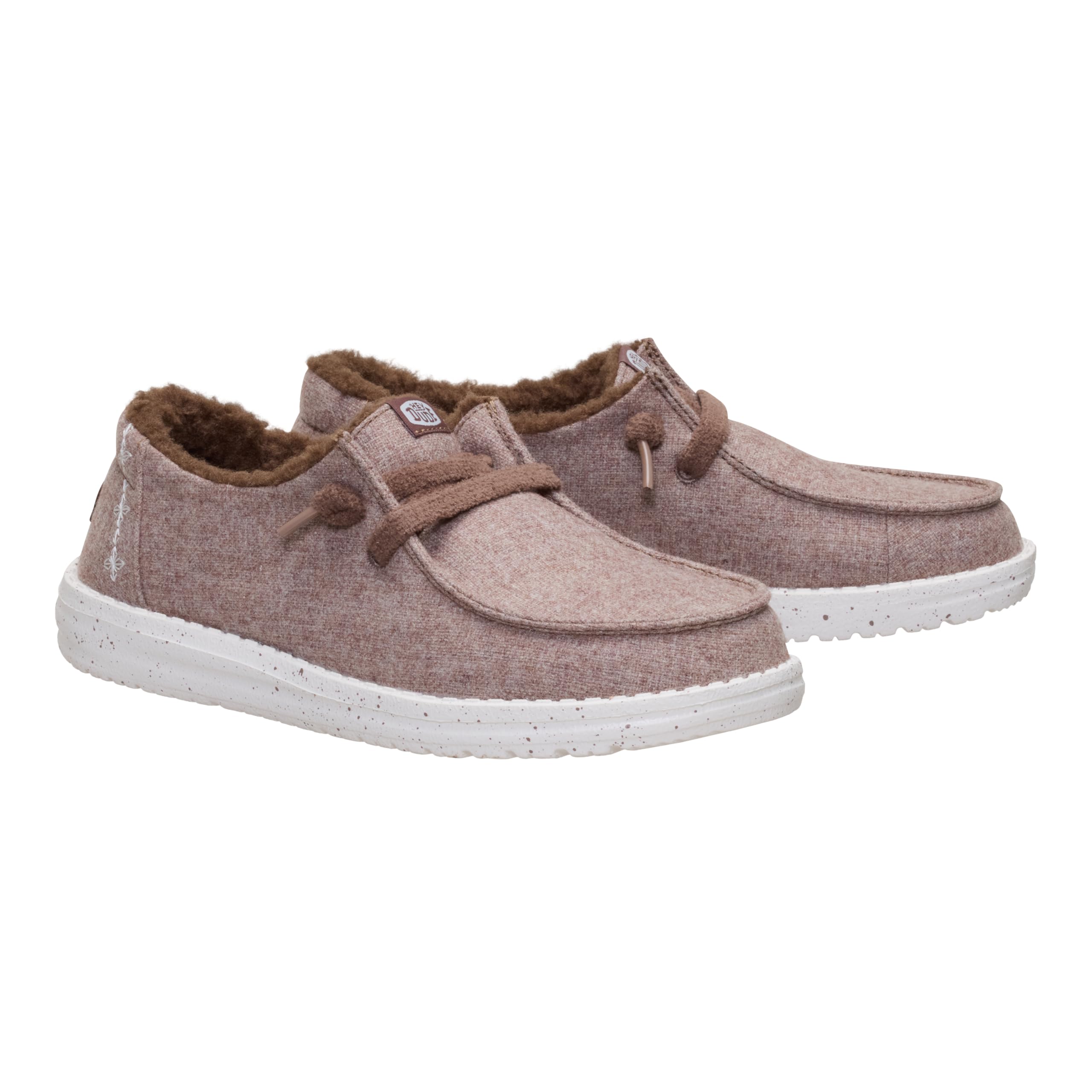 HEYDUDE Wendy Wool Cozy Walnut Size 8, Women’s Shoes, Slip-on Loafers, Comfortable & Light-Weight