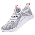 ALEADER Women's Energycloud Slip On Walking Shoes Pure Running Shoes for Gym Workout Treadmill Running Errands White Gray Size 6 US