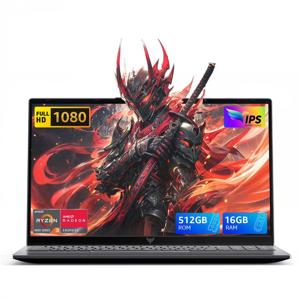 MALLRACE 2026 Laptop, 15.6 Inch FHD IPS Display, AMD Ryzen 3 4300U(Beat Intel Processor N100,up to 3.7GHz), 16GB DDR4 RAM, 512GB SSD, Windows 11 Pro, 54.72Wh Battery,WiFi 5,Backlit Keyboard