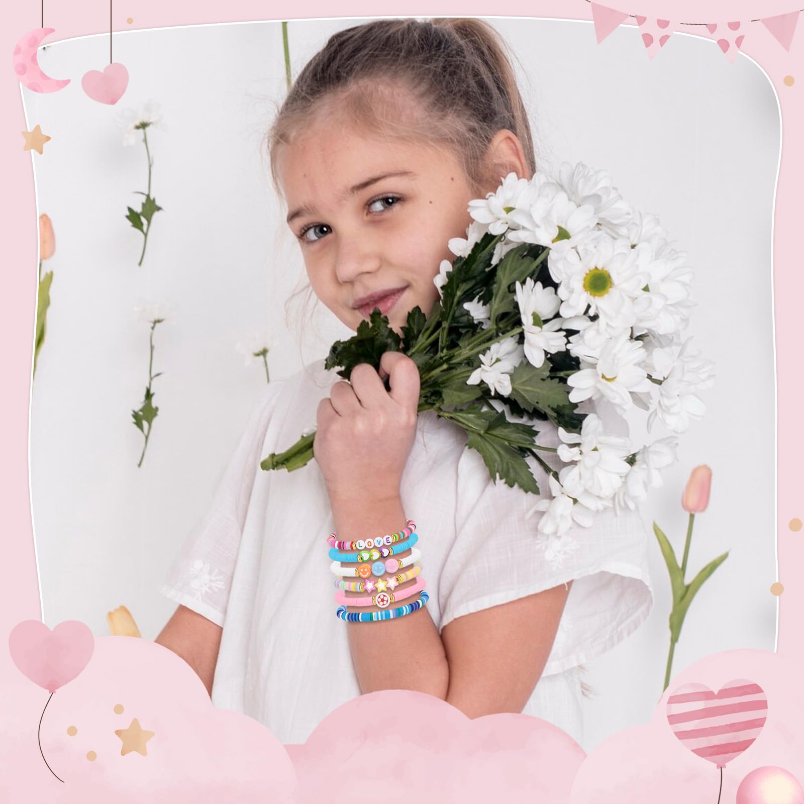 Artlunar Trendy BFF Friendship Bracelets for Teen Girls, Preppy Aesthetic Birthday Jewelry, Graduation Gifts, Summer Party Favors