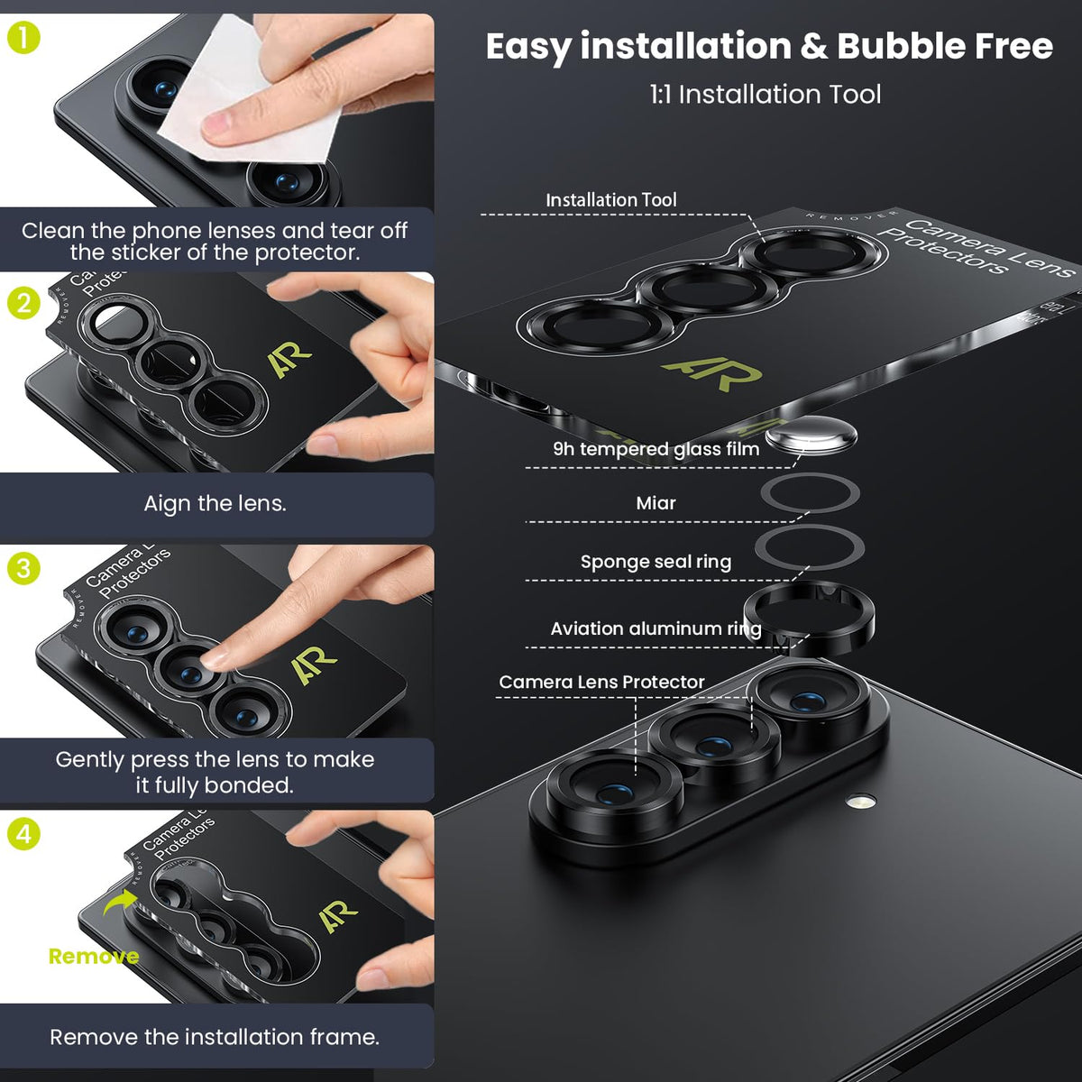 WSKEN for Z Fold 8 Ultra Camera Lens Protector Case Cover - Anti Reflective