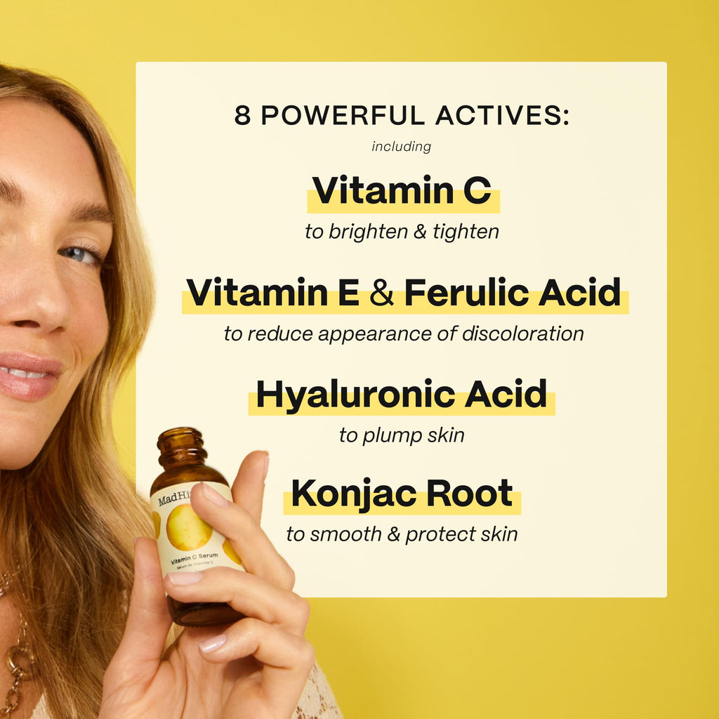 Mad Hippie Vitamin C Serum for Face – Hyaluronic Acid, Ferulic Acid & Vitamin E, Anti-Aging, Glow Up Essentials, Cruelty-Free Skin Care, 1.02 Oz