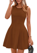 PRETTYGARDEN Summer Dresses for Women 2026 Elegant Classy Spring A Line Business Casual Work Graduation Cocktail Short Dress (Brown,XX-Large)