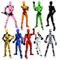 Dumwick Assembly Completed Titan 13 Action Figure Set,Titan 13 Robot Action Figures 3D Printed Multi Jointed Movable,Nova 13 Action Figure,Decorations for Action Figures (9pcs,Assembly Completed)