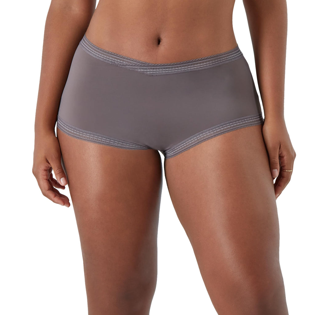 Maidenform Women's Microfiber Boyshort Underwear, Modern Full Coverage Boyshort Panty, 3-Pack