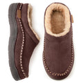 Zigzagger Men's Slip On Moccasin Slippers, Indoor/Outdoor Warm Fuzzy Comfy House Shoes, Fluffy Wide Loafer Slippers,Coffee, 9-10 D(M) US