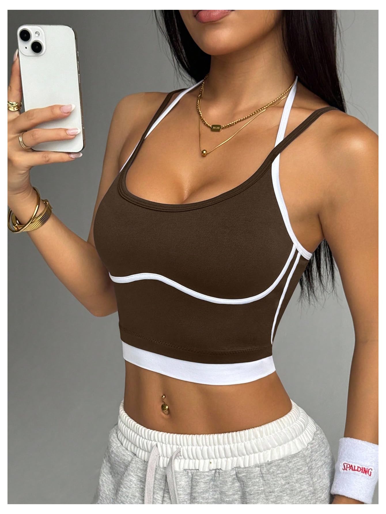 SweatyRocks Women's Workout Athletic Tops Yoga Running Gym Crop Shirts
