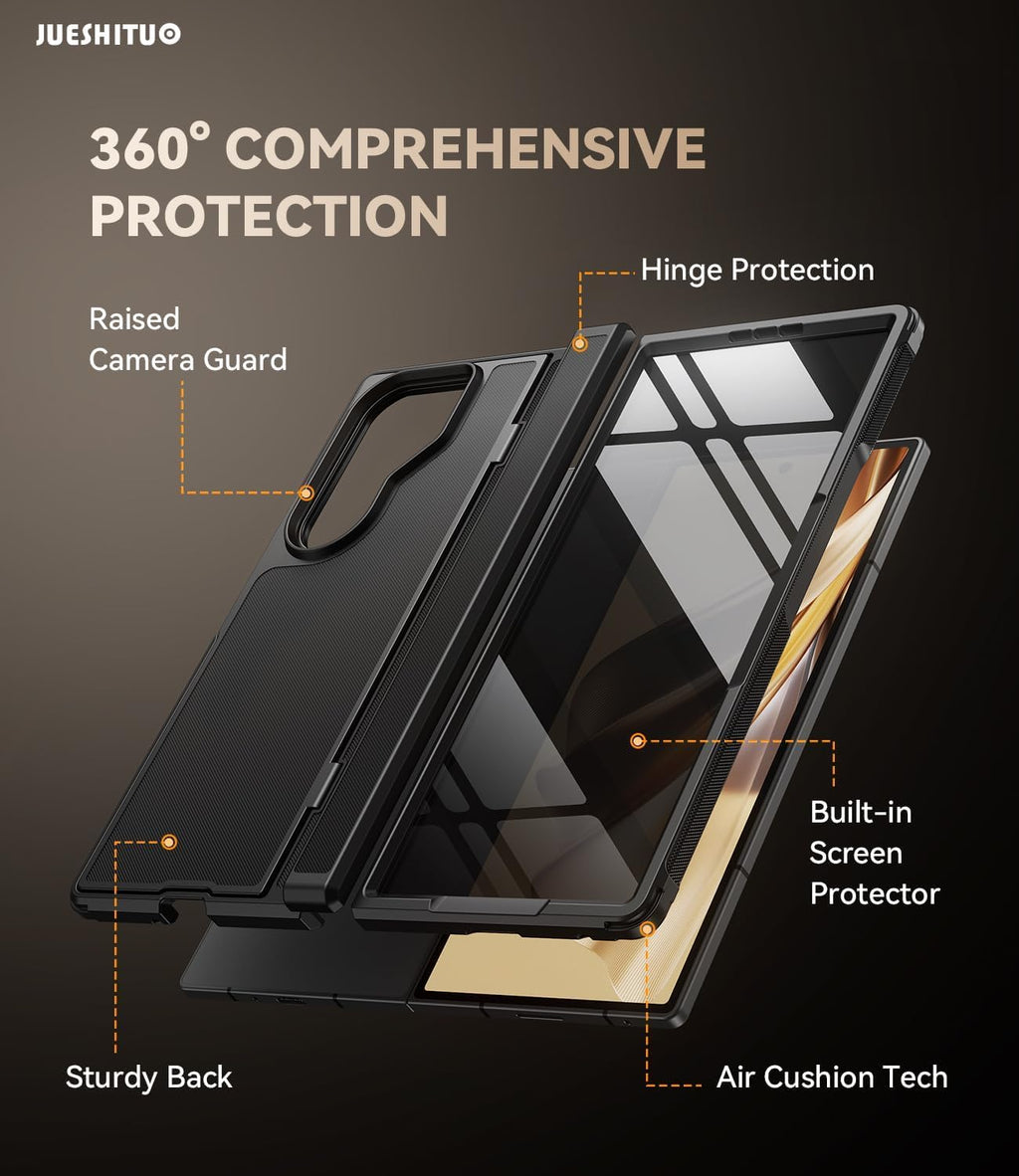 JUESHITUO for Z Fold 8 Ultra Case with Privacy Screen Protector, Black