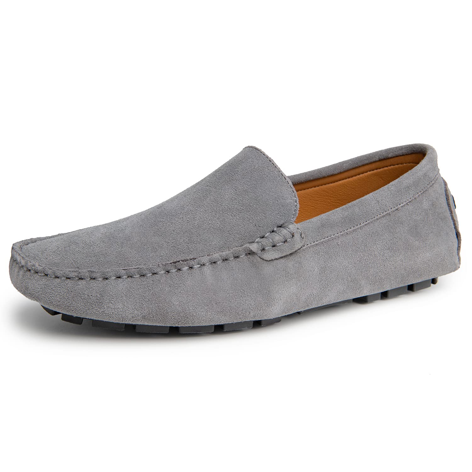 Go Tour Mens Handmade Suede Leather Casual Loafers Shoes Grey 11/46