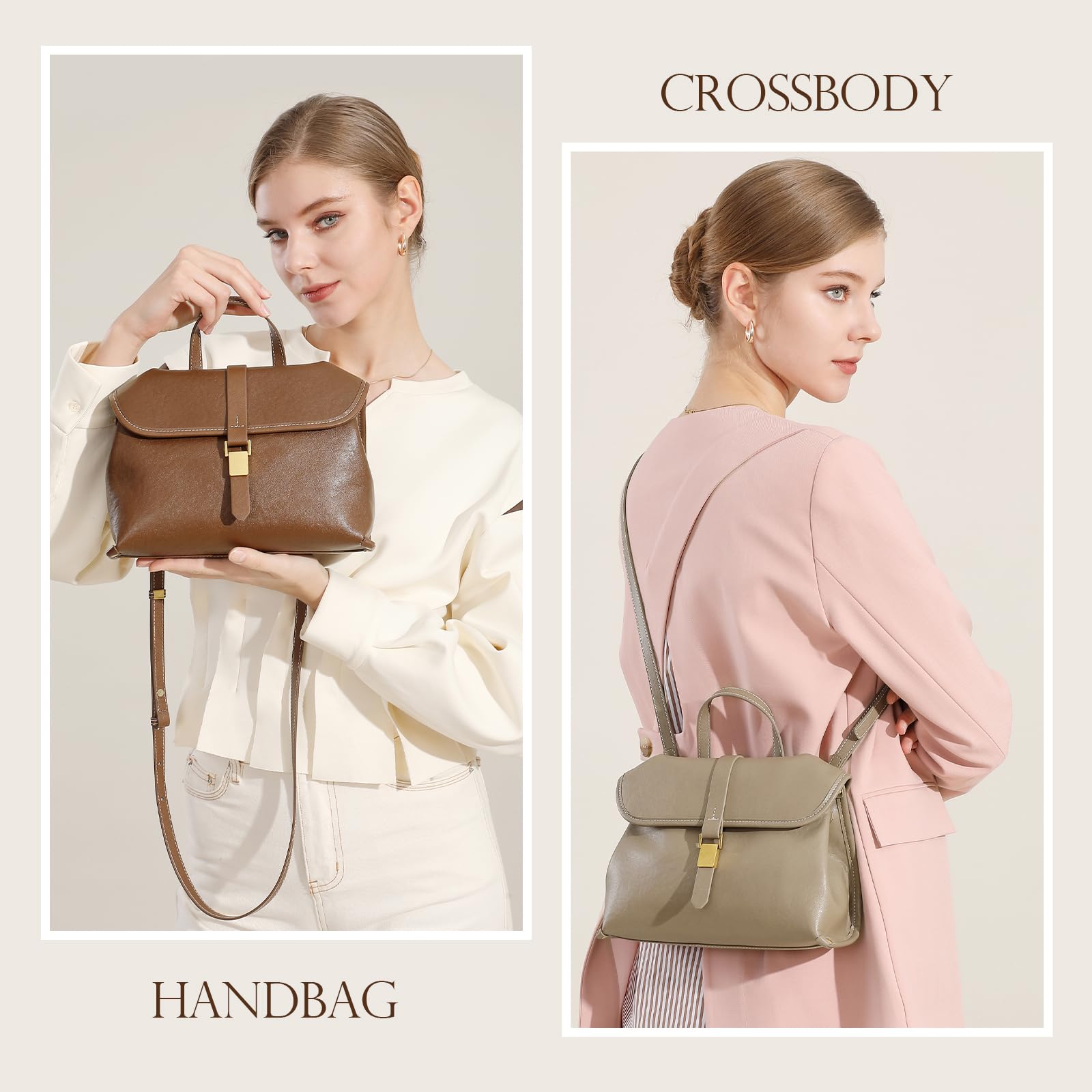 Genuine Leather Crossbody Bags for Women, Soft Handbags Shoulder Bag Top Handle Bag for Women(Black)