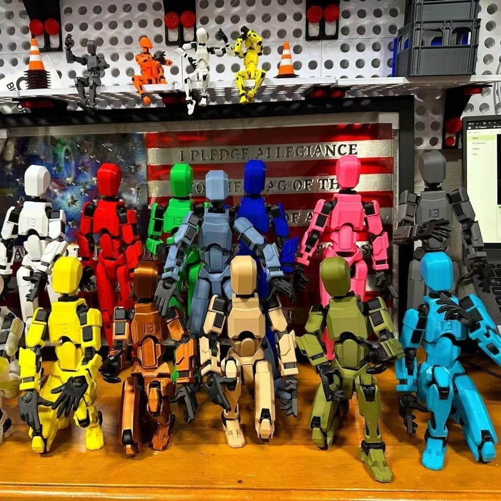 Dumwick Assembly Completed Titan 13 Action Figure Set,Titan 13 Robot Action Figures 3D Printed Multi Jointed Movable,Nova 13 Action Figure,Decorations for Action Figures (Black,1pc)