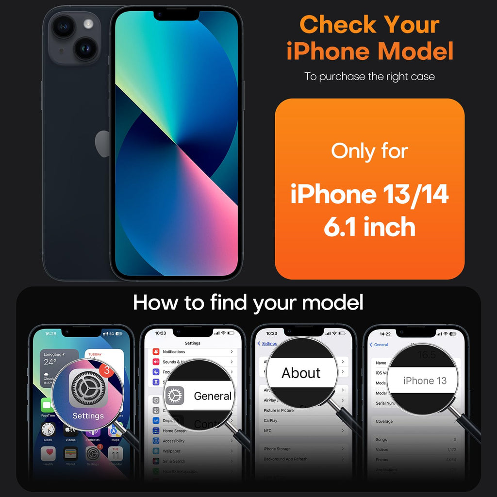 TAURI 3 in 1 Magnetic for iPhone 13 Case, [Compatible with MagSafe] [with 2X Screen Protectors] Not-Yellowing, Military-Grade Protection Slim Phone Case for 13 Cover, Clear, 6.1"