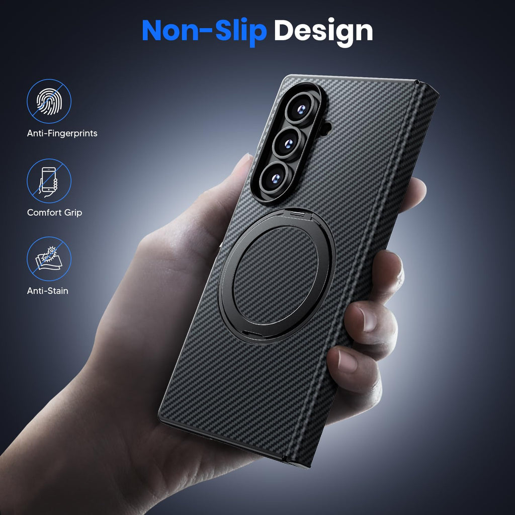 Hoerrye for Samsung Galaxy Z Fold 8 Ultra Case - Magnetic 360° Ring Stand
