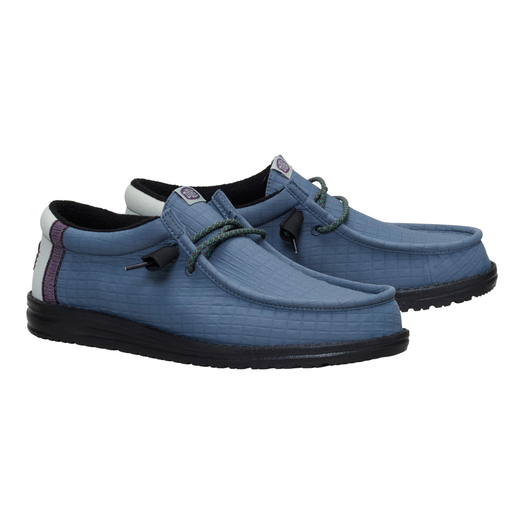 HEYDUDE Wally Quilted Stormy Blue/Multi 9, Men’s Shoes, Slip-on Loafers, Comfortable & Light-Weight
