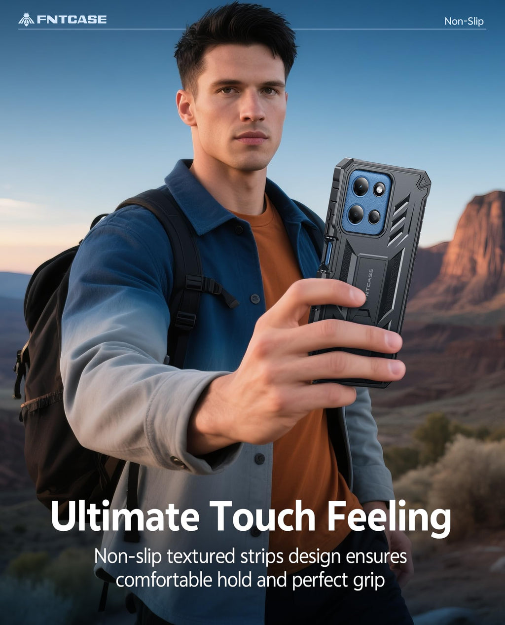 FNTCASE for Moto-G 2026/2025 Case: for Motorola Moto G Play 2026 5G Military Grade Cell Phone Cover with Kickstand & Belt Clip Holster Matte Textured Rugged Shockproof Protector Black