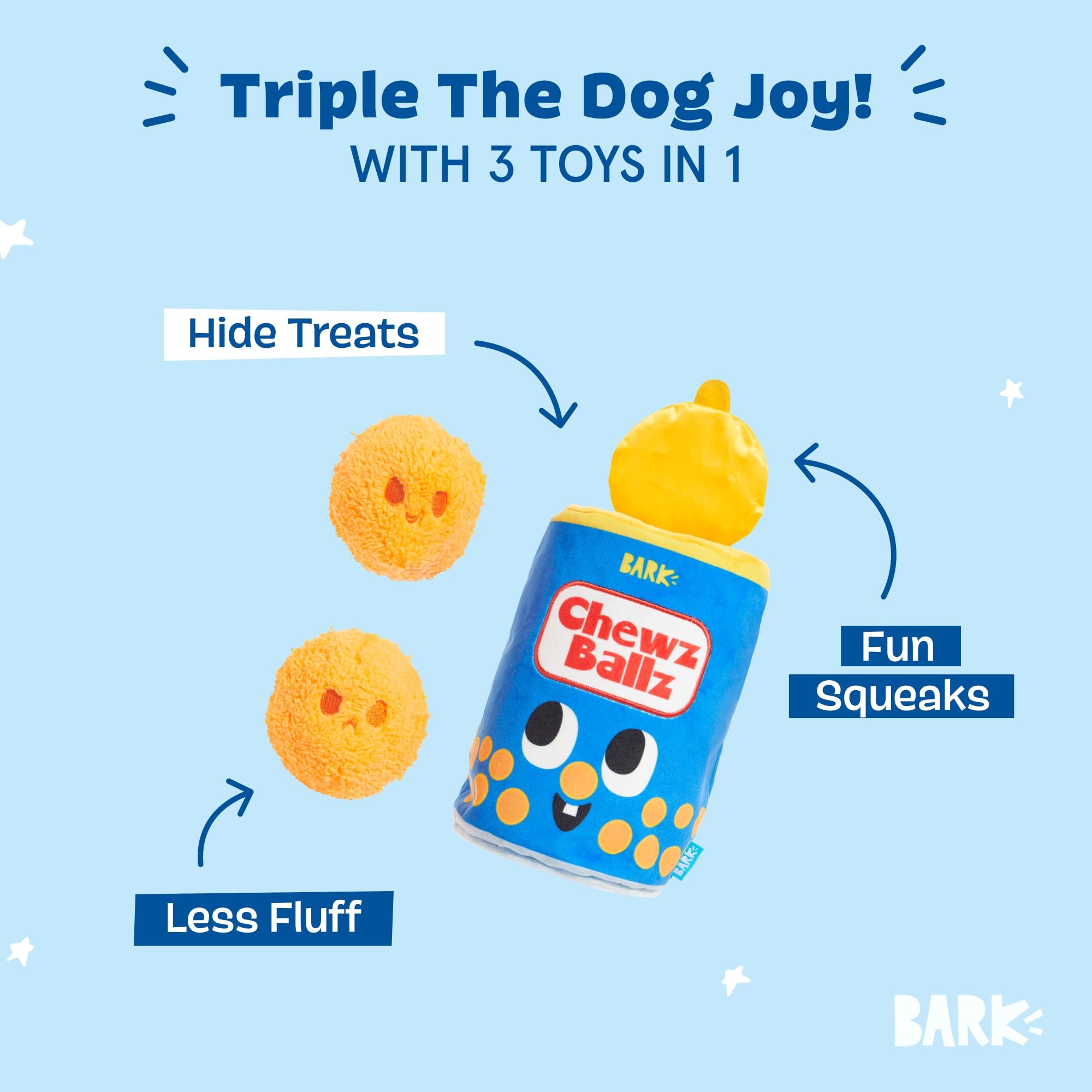 Barkbox Chewz Ballz Plush Dog Toy | Multi-Part Fun for Small Dogs, Perfect for Playtime & Fetch
