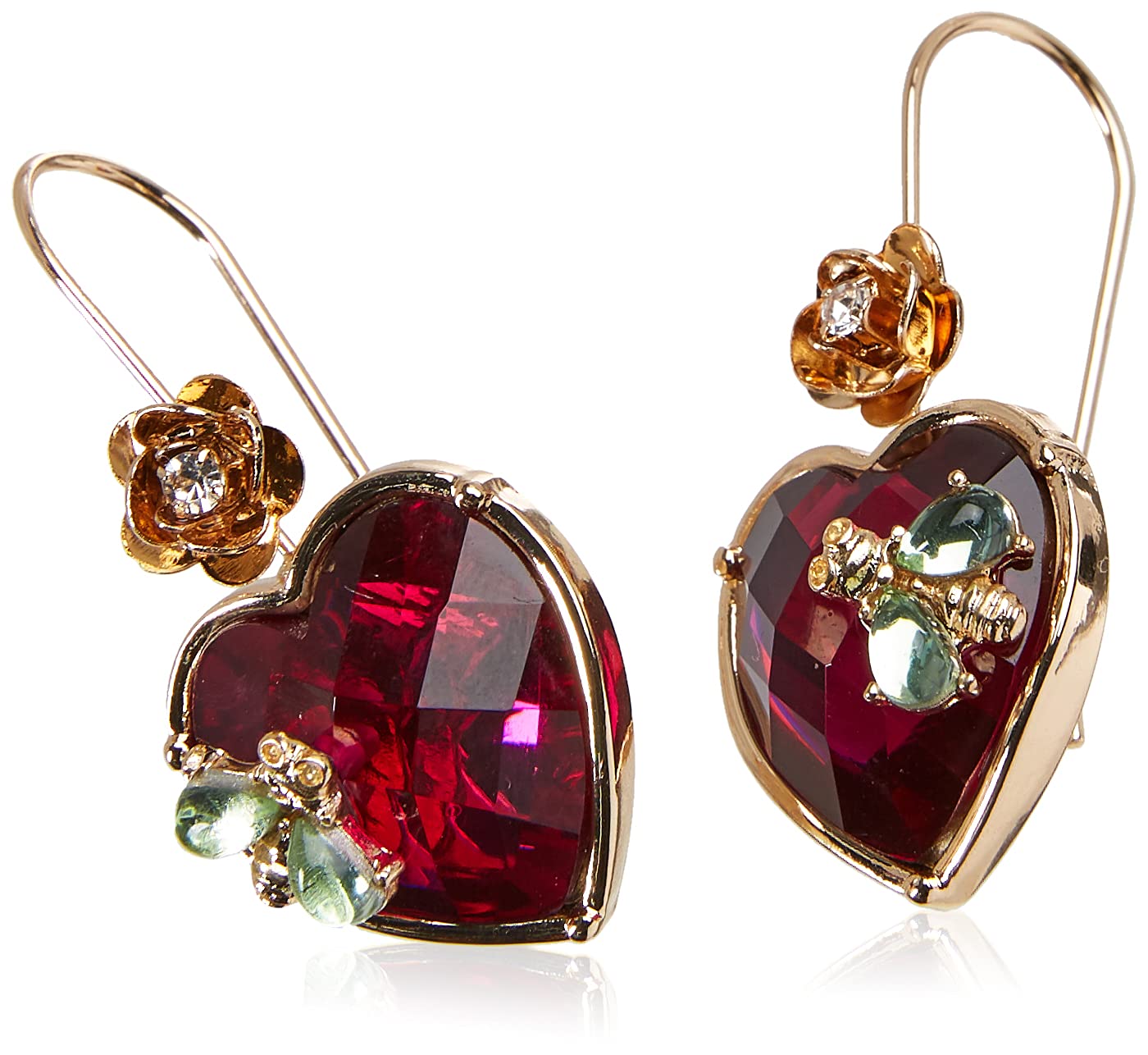 Betsey Johnson Stone Heart Drop Earrings