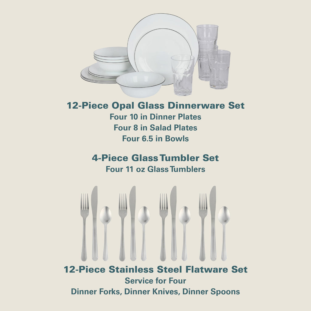 Gibson Home 74 Piece Kitchen in a Box Pots and Pans Cookware, Plates and Bowls Dinnerware, Cutlery Knife Block, Flatware Utensils, Tools & Gadgets, Storage, Glasses Set