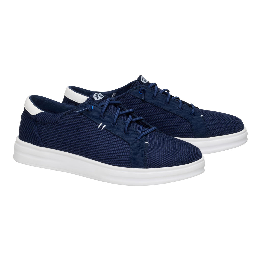 HEYDUDE Paul Pro Mesh Navy Blazer/Multi Size 7, Men's Shoes, Casual Sneakers, Comfortable & Light-Weight