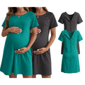 Huukeay 2 Pack Labor and Delivery Hospital Gown, 2-Color, Medium