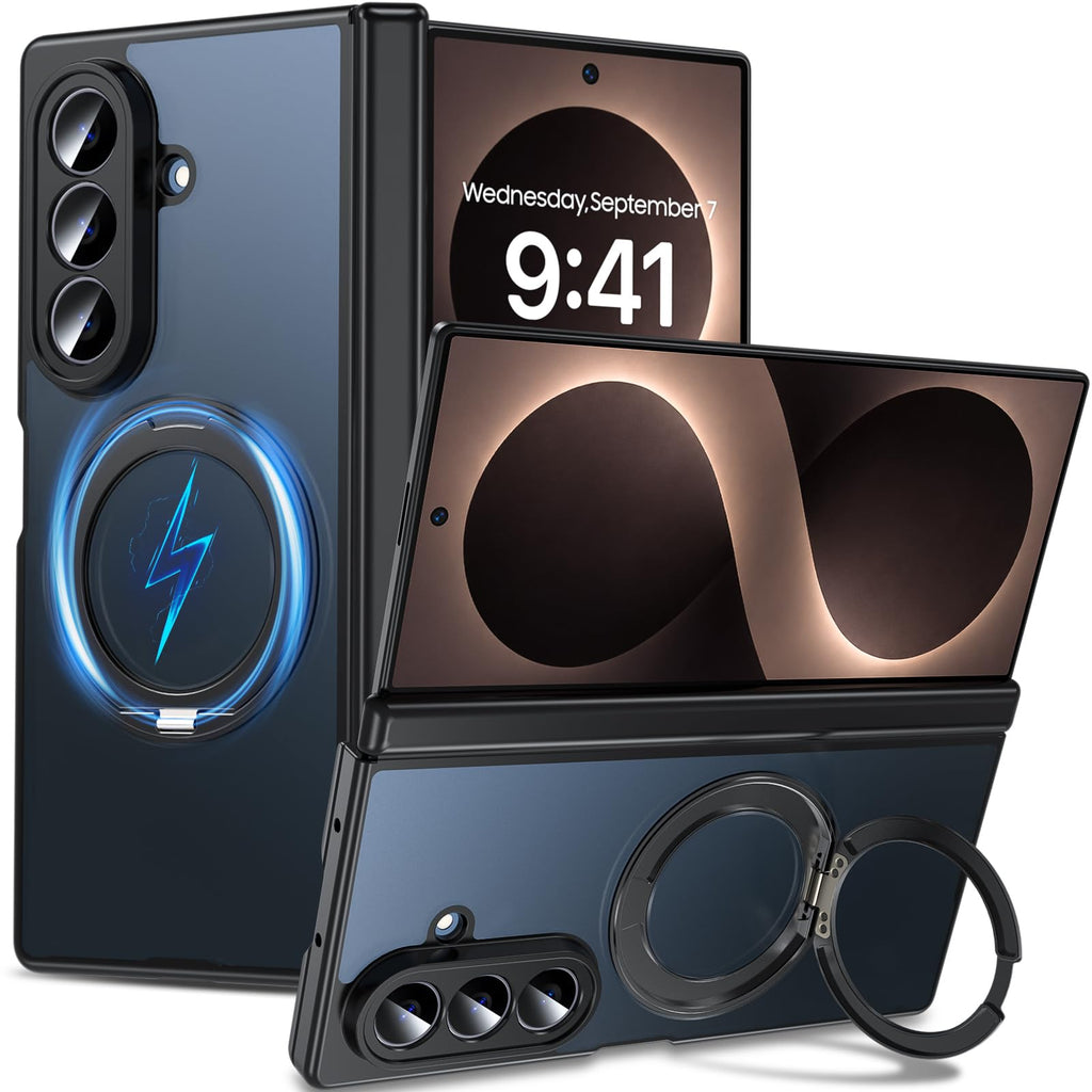 OWKEY Magnetic for Samsung Galaxy Z Fold 8 Ultra Case with Stand,Black