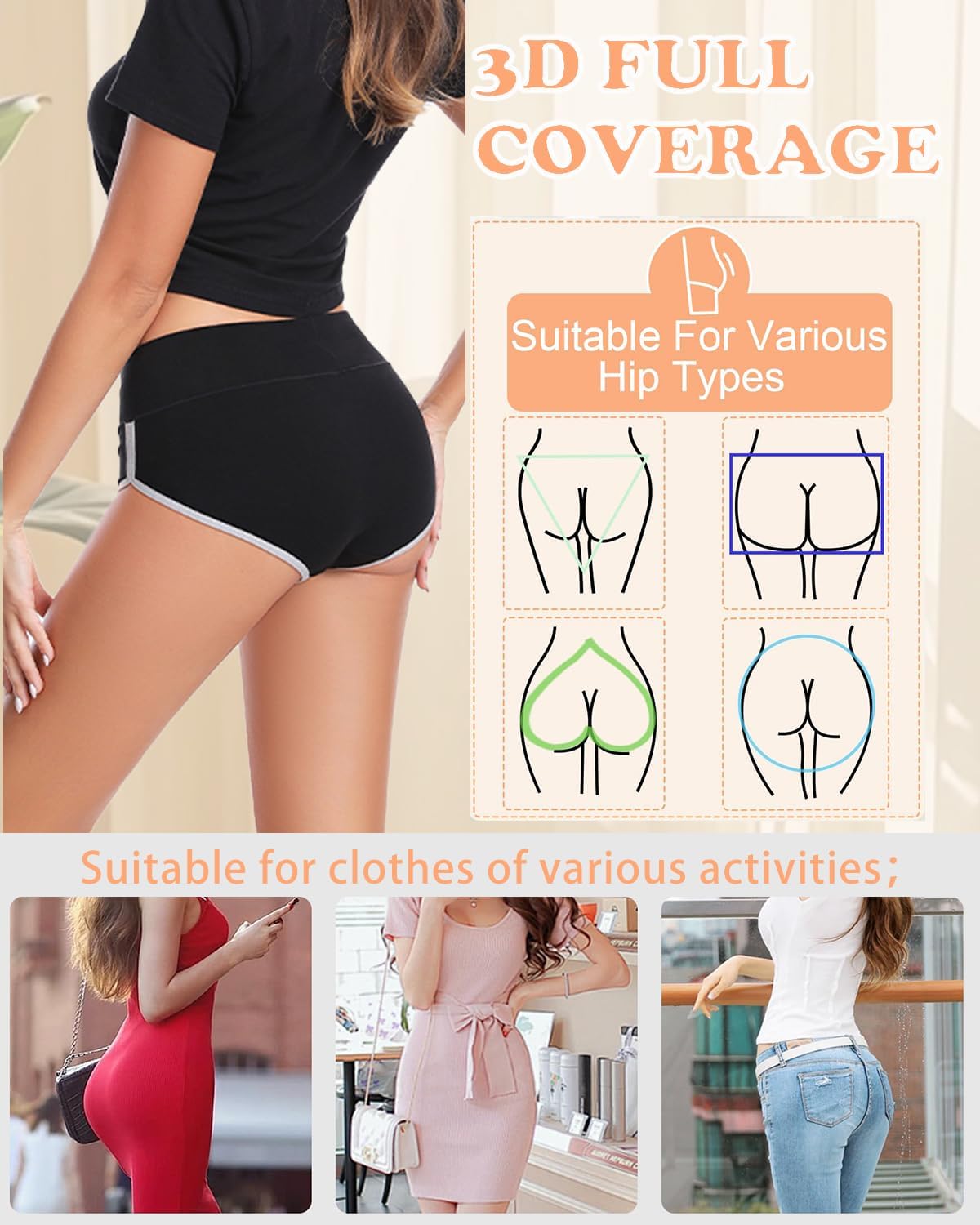 CAILECOTTON Womens Underwear Cotton Underwear for women High Waisted Full Coverage Brief Soft Stretch Breathable Everyday Hipster Ladies Pantie Comfy Briefs - Multi 5 pack