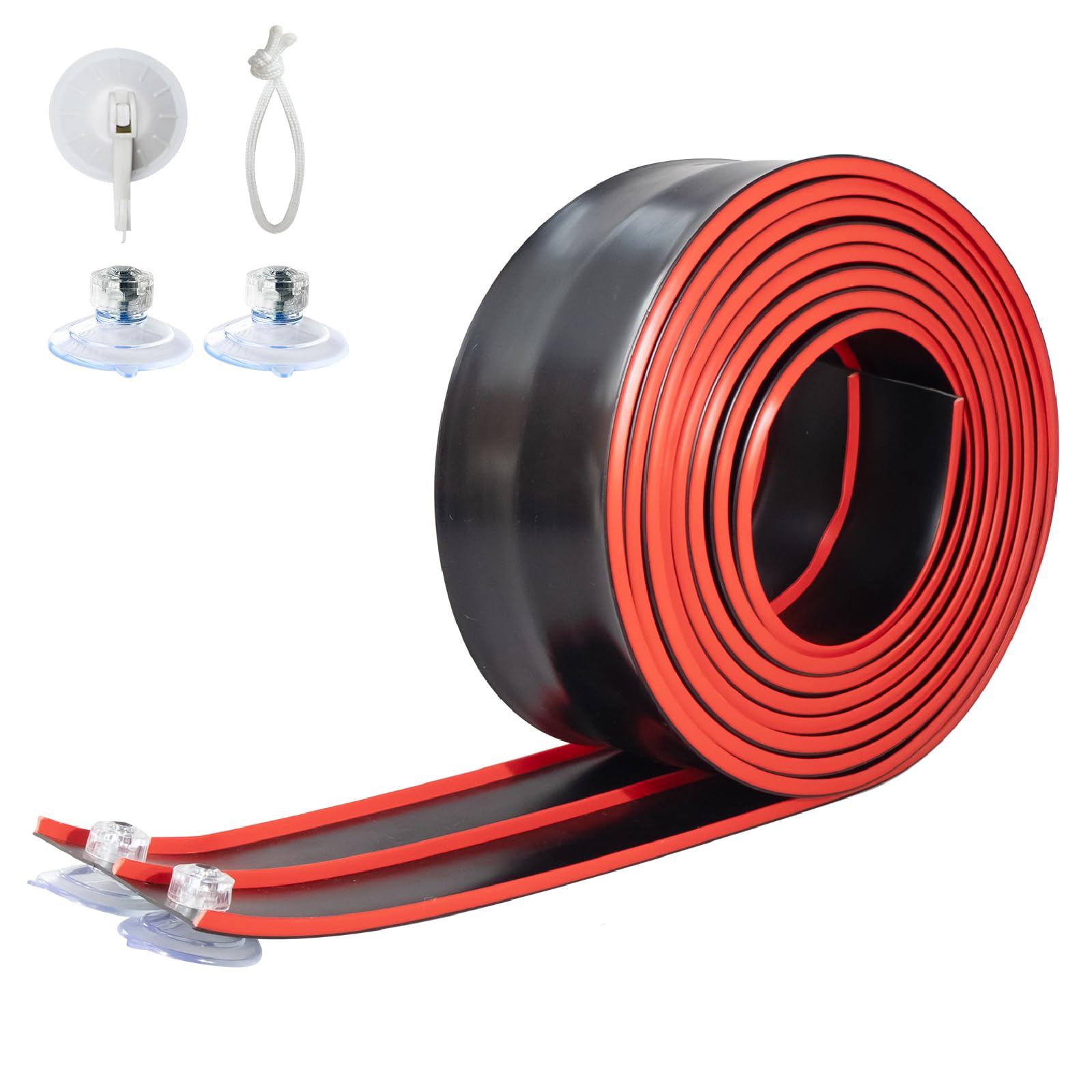 Flex Tracks 15 Ft for Kids Starter Set, Flexible Race Car Ramp Track with Suction Cups Compatible with Diecast 1/64th Cars for Ages 3 & Up (Black & Red)