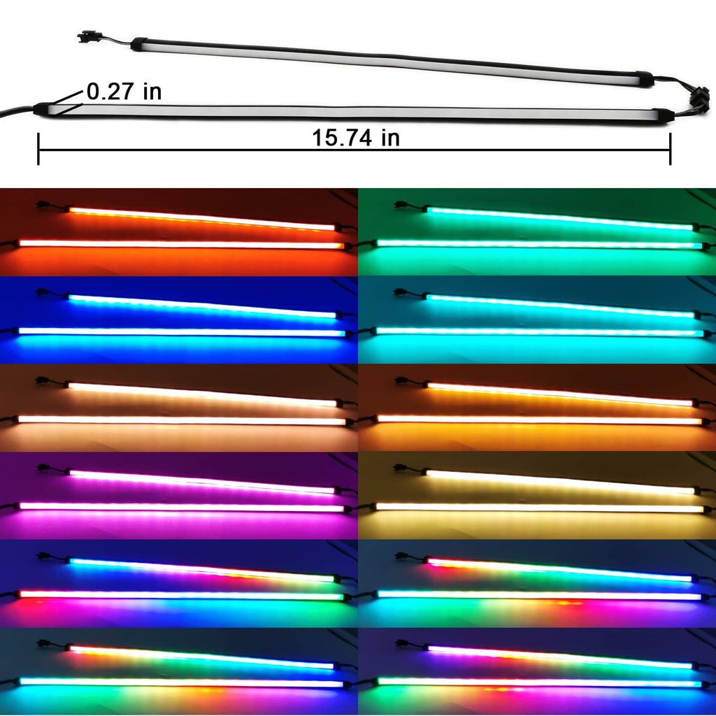 airgoo Addressable RGB PC LED Strip, AG-NEON-LS1 Diffused Silicon Rubber Tube Neon Strip, for 5V 3-pin argb Header or AG-DRGB16 SignalRGB Controller(Not Included), Come with Magnetic Brackets