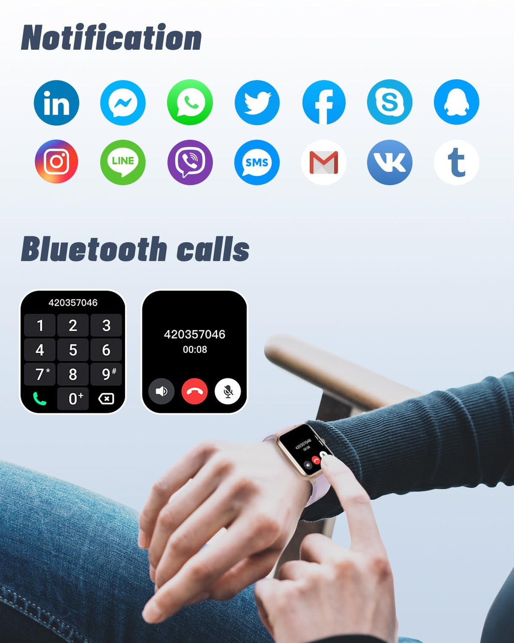 GRV Smart Watch for iOS and Android Phones (Answer/Make Calls), Watches for Men Women IP68 Waterproof Smartwatch Fitness Tracker Watch with Heart Rate/Sleep Monitor Steps Calories Counter (Violet)