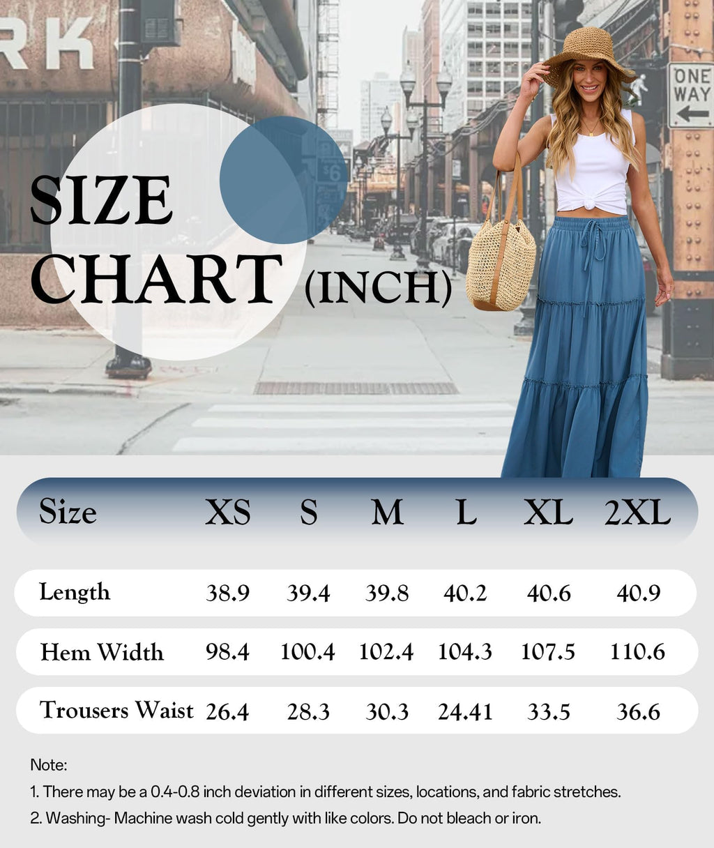 EARKOHA Trendy Lightweight Drawstring Tiered Ruffles Paisley Hippie Plus Size Bohemian Long Maxi Skirt with Deep Pockets for Office Music Festival Travel Picnic Dating Fall Outfits Black M