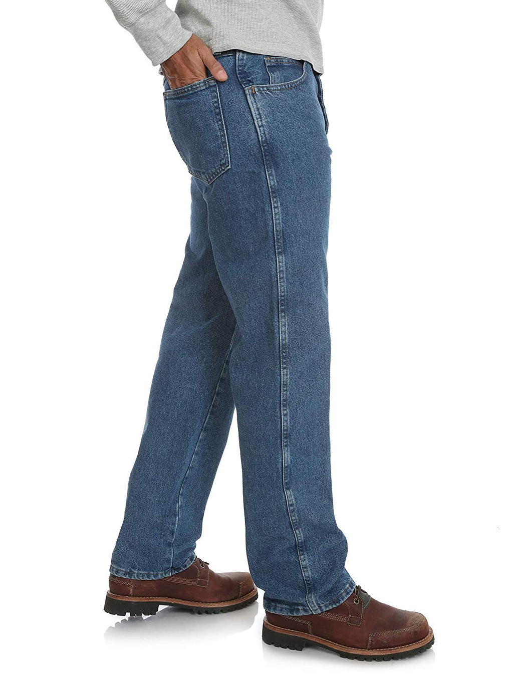 Rustler Classic Men's Relaxed 5 Pocket Jean, Medium Stonewash, 36 X 32