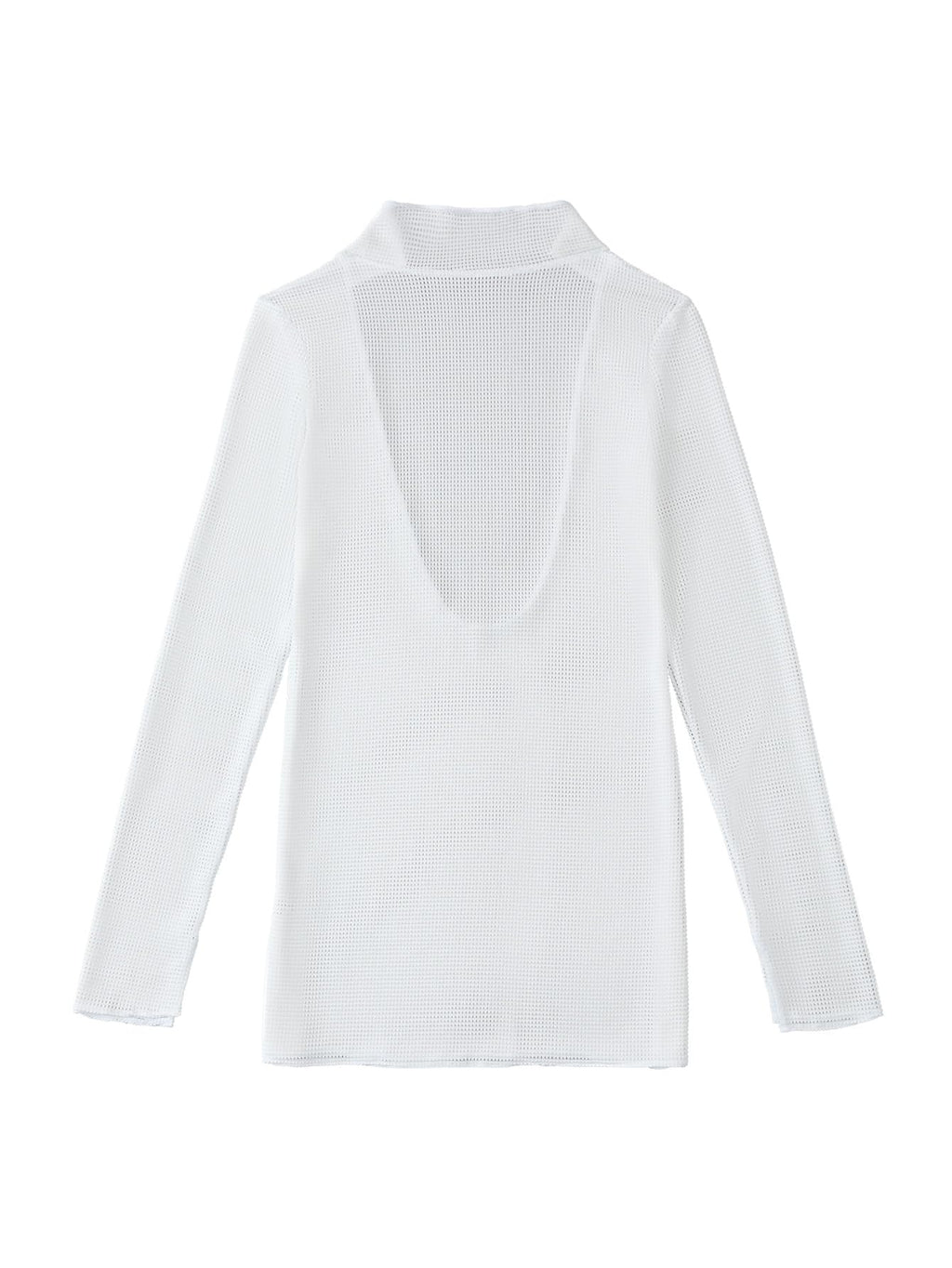 Lilosy Sexy Crochet Sheer Long Sleeve Cover Up Swim Bathing Suit Beach Dress One Piece See Through Women Swimwear White Medium