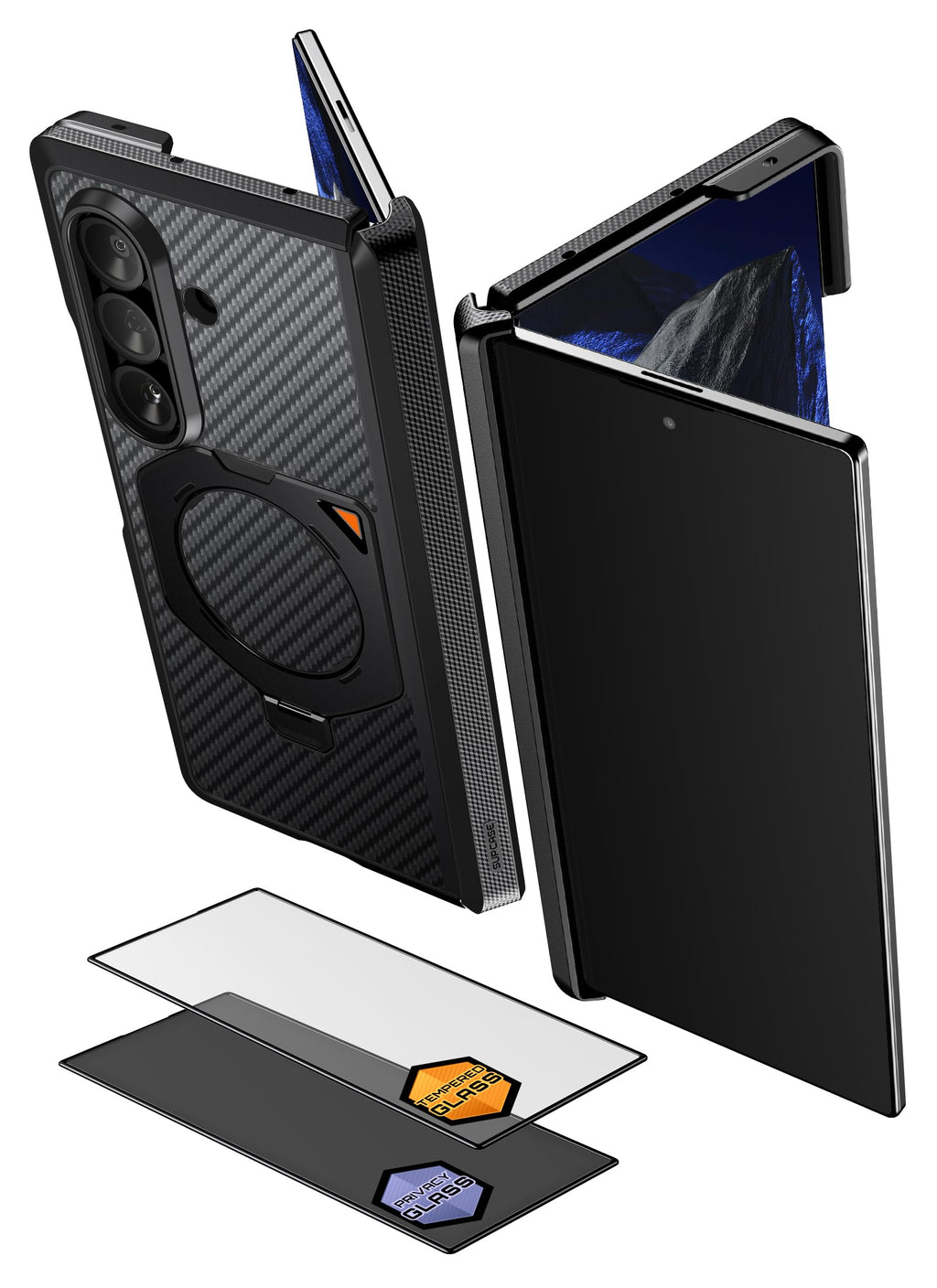 SUPCASE for Galaxy Z Fold 8 Ultra/Z Fold 7 Case, 360° Magnetic Stand, Black