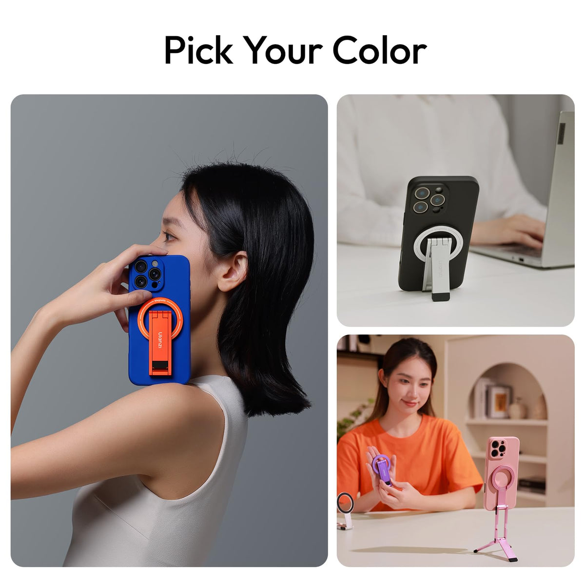 ULANZI MA60 Magnetic Phone Tripod Stand for iPhone, Aluminium Mini Tripod